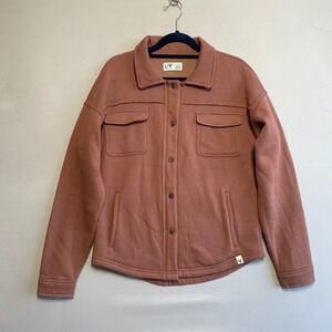 Liv‎ Outdoor Women's Fleece Shacket Jacket Rose Brown Button Front Pockets XL